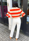 Milbank Striped Knit Top-Hand In Pocket
