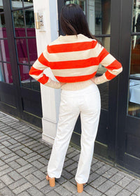 Milbank Striped Knit Top-Hand In Pocket