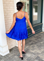 Miramar Babydoll Tiered Dress - Capri Blue-Hand In Pocket