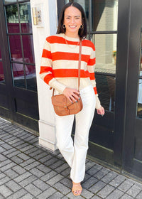 Milbank Striped Knit Top-Hand In Pocket