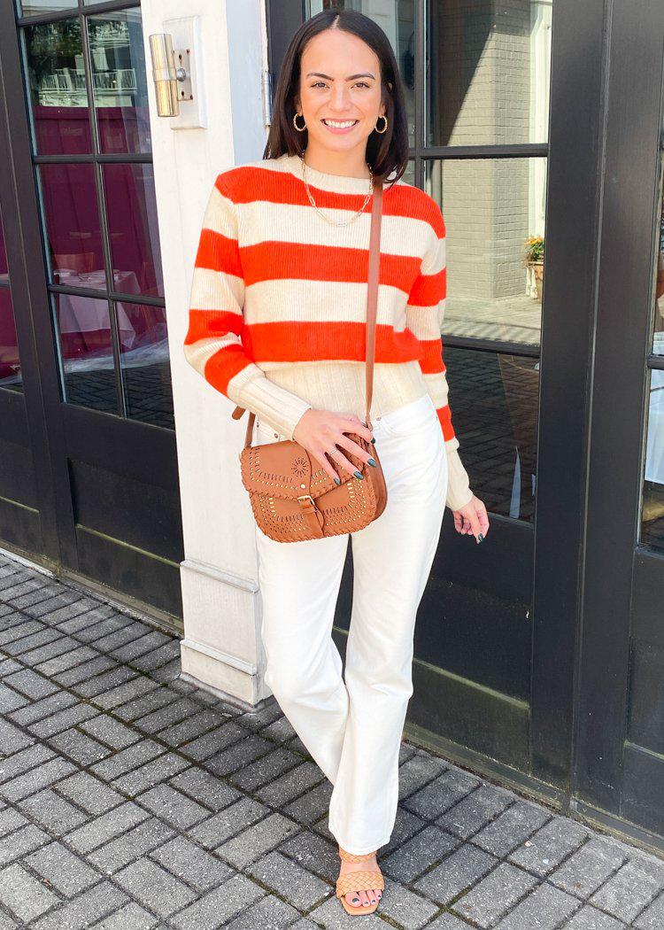 Milbank Striped Knit Top-Hand In Pocket