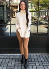 Estes Cableknit Tunic Sweater-Cream-Hand In Pocket