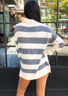 Estes Cableknit Tunic Sweater-Cream-Hand In Pocket