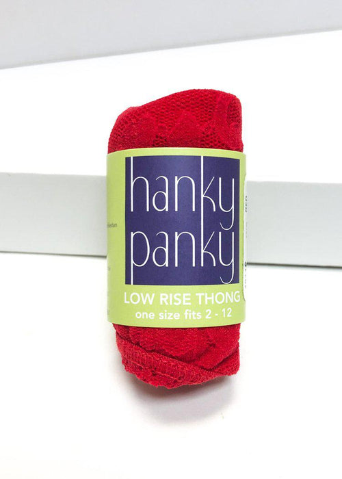 Hanky Panky Signature Lace Low Rise Thong - Red-Hand In Pocket