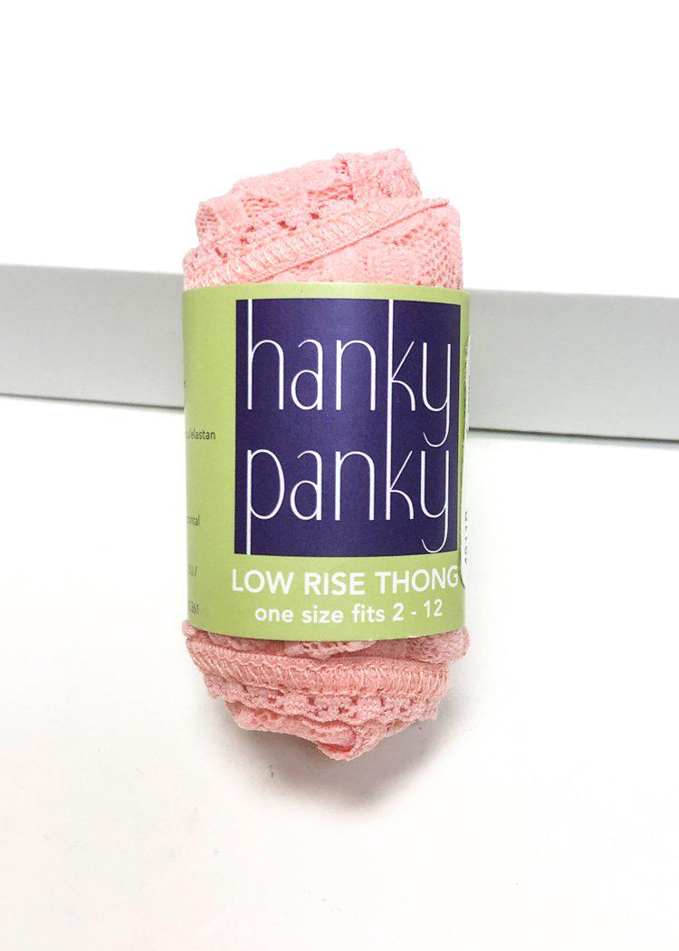 Hanky Panky Signature Lace Low Rise Thong - Pink-Hand In Pocket