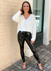 Commando Faux Patent Leather Leggings - Black ***FINAL SALE***-Hand In Pocket