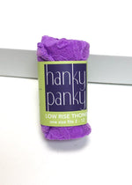 Hanky Panky Signature Lace Low Rise Thong - Neon Purple-Hand In Pocket