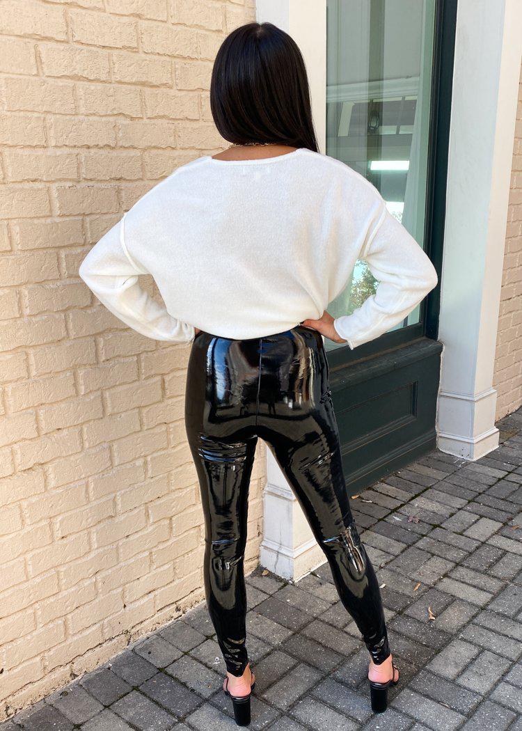 In The Style vinyl leggings in black