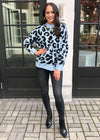 Winston Leopard Print Pullover-Hand In Pocket