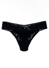 Hanky Panky Signature Lace Original Rise Thong - Navy-Hand In Pocket