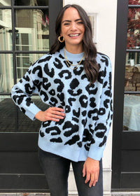 Winston Leopard Print Pullover-Hand In Pocket
