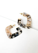 Itza Acrylic Hoops- Beige-Hand In Pocket