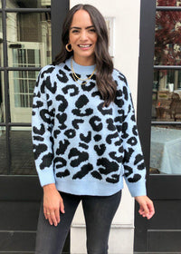 Winston Leopard Print Pullover-Hand In Pocket
