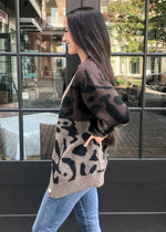 Veronica Color Block Leopard Cardigan-Hand In Pocket
