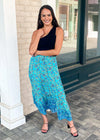 Giverny Tiered Midi Skirt- Turquoise-Hand In Pocket