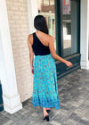Giverny Tiered Midi Skirt- Turquoise-Hand In Pocket