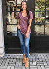 Z Supply Pocket Tee - Merlot-Hand In Pocket