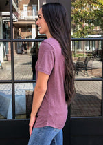 Z Supply Pocket Tee - Merlot-Hand In Pocket