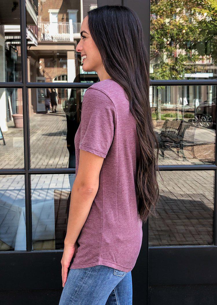 Z Supply Pocket Tee - Merlot-Hand In Pocket