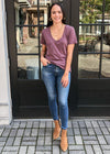 Z Supply Pocket Tee - Merlot-Hand In Pocket
