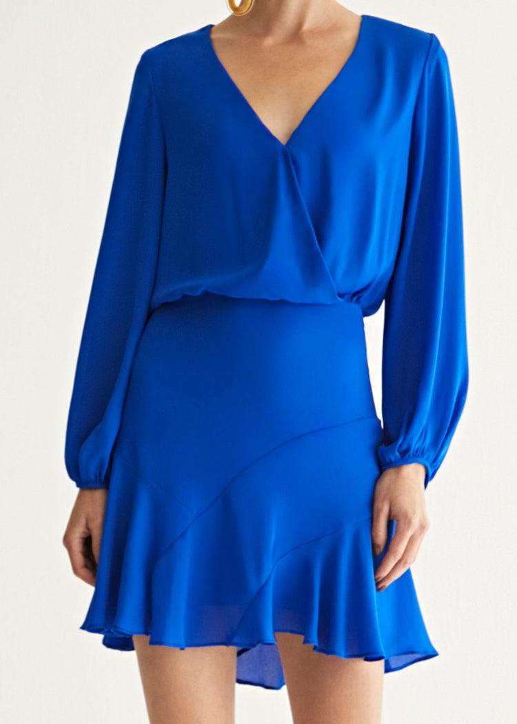 Krisa Asymmetrical Skirt Dress- Sapphire***FINAL SALE***-Hand In Pocket