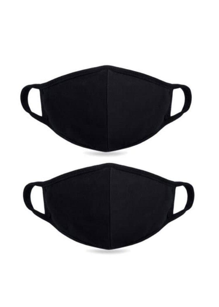 Washable Cotton Face Mask- Pack 3- Black-Hand In Pocket