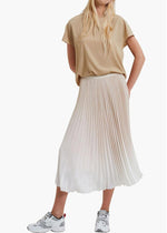 Ombre Sunburst Pleated Midi Skirt-Hand In Pocket