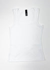 Bobi Los Angeles Square Neck Ribbed Tank-White-Hand In Pocket