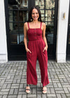 RD Style Sangria Smocked Jumpsuit- Sienna-***FINAL SALE***-Hand In Pocket