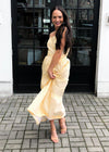 English Factory Yellow Striped Tie Waist Midi Dress-***FINAL SALE***-Hand In Pocket
