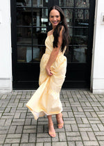English Factory Yellow Striped Tie Waist Midi Dress-***FINAL SALE***-Hand In Pocket
