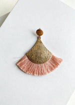 Blush Fan Tassel Earrings-Hand In Pocket