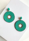 Lailani Turquoise Beaded and Gold Embroidered Drops-Hand In Pocket