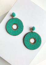 Lailani Turquoise Beaded and Gold Embroidered Drops-Hand In Pocket