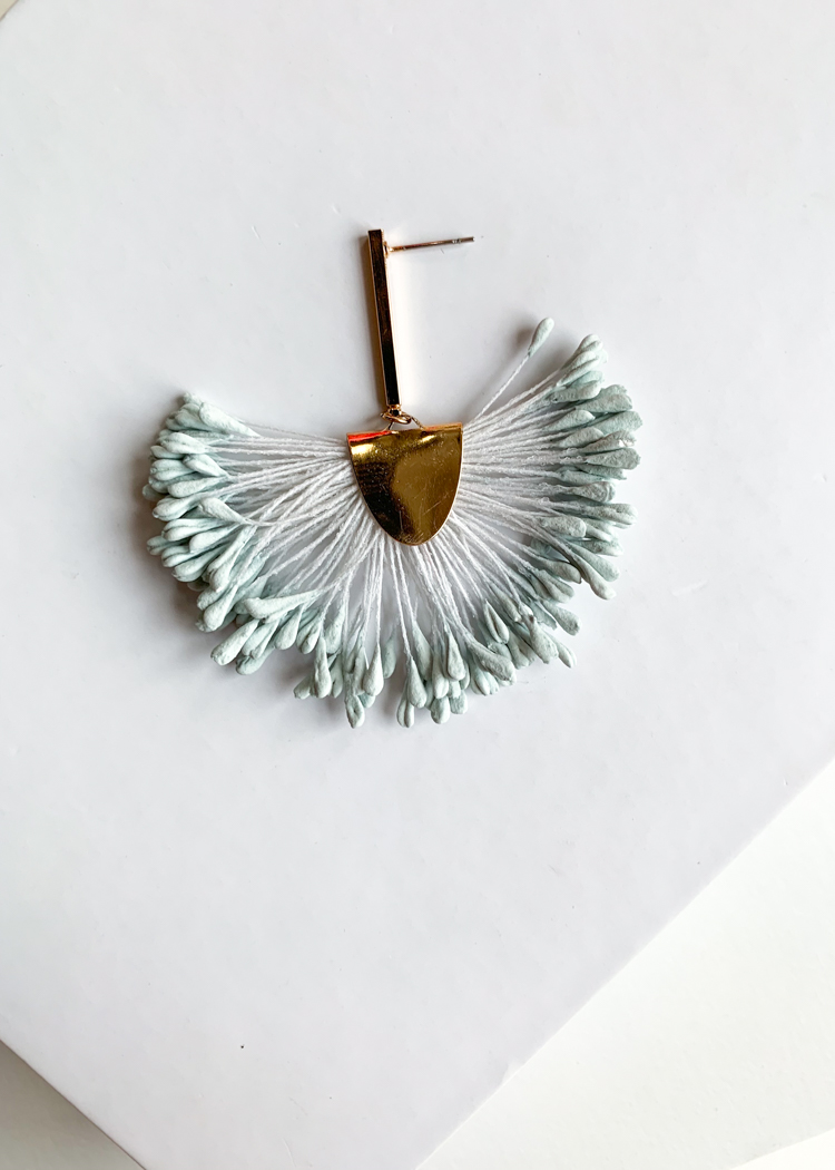 Semarang Fringe Periwinkle Drop Earrings-Hand In Pocket