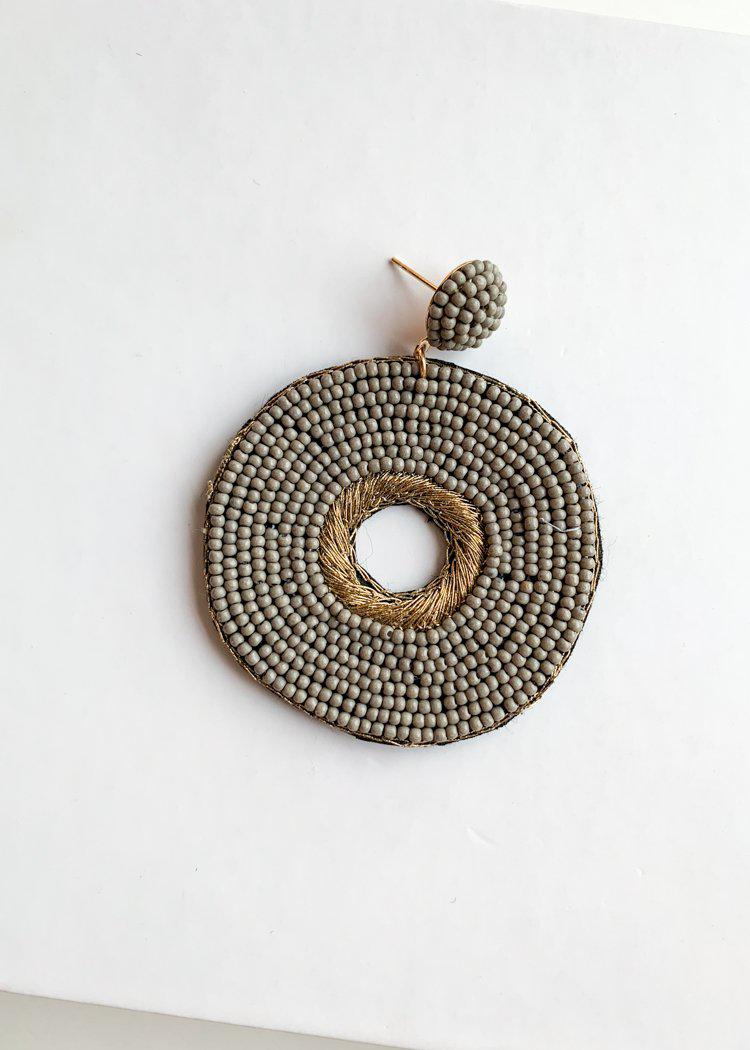 Lailani Grey Beaded and Gold Embroidered Drops-Hand In Pocket