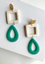 Kapalua Turquoise and White Drop Earrings-Hand In Pocket