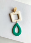 Kapalua Turquoise and White Drop Earrings-Hand In Pocket