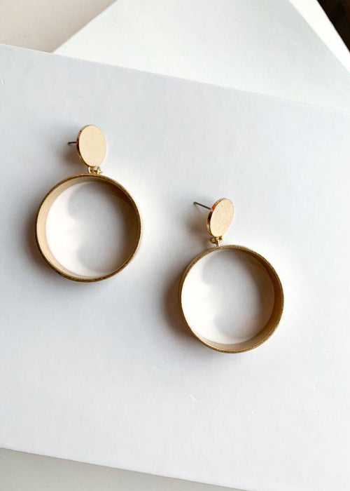 Chaing Mai Chunky Gold Drop Hoops-Hand In Pocket