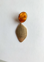 Pahoa Gold and Tortoise Drop Earrings-Hand In Pocket