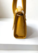 Maggie Mini Crossbody Mustard Croc Embossed Bag-***FINAL SALE***-Hand In Pocket