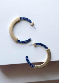 Tatsiana Resin Hoops- Navy-Hand In Pocket