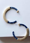 Tatsiana Resin Hoops- Navy-Hand In Pocket