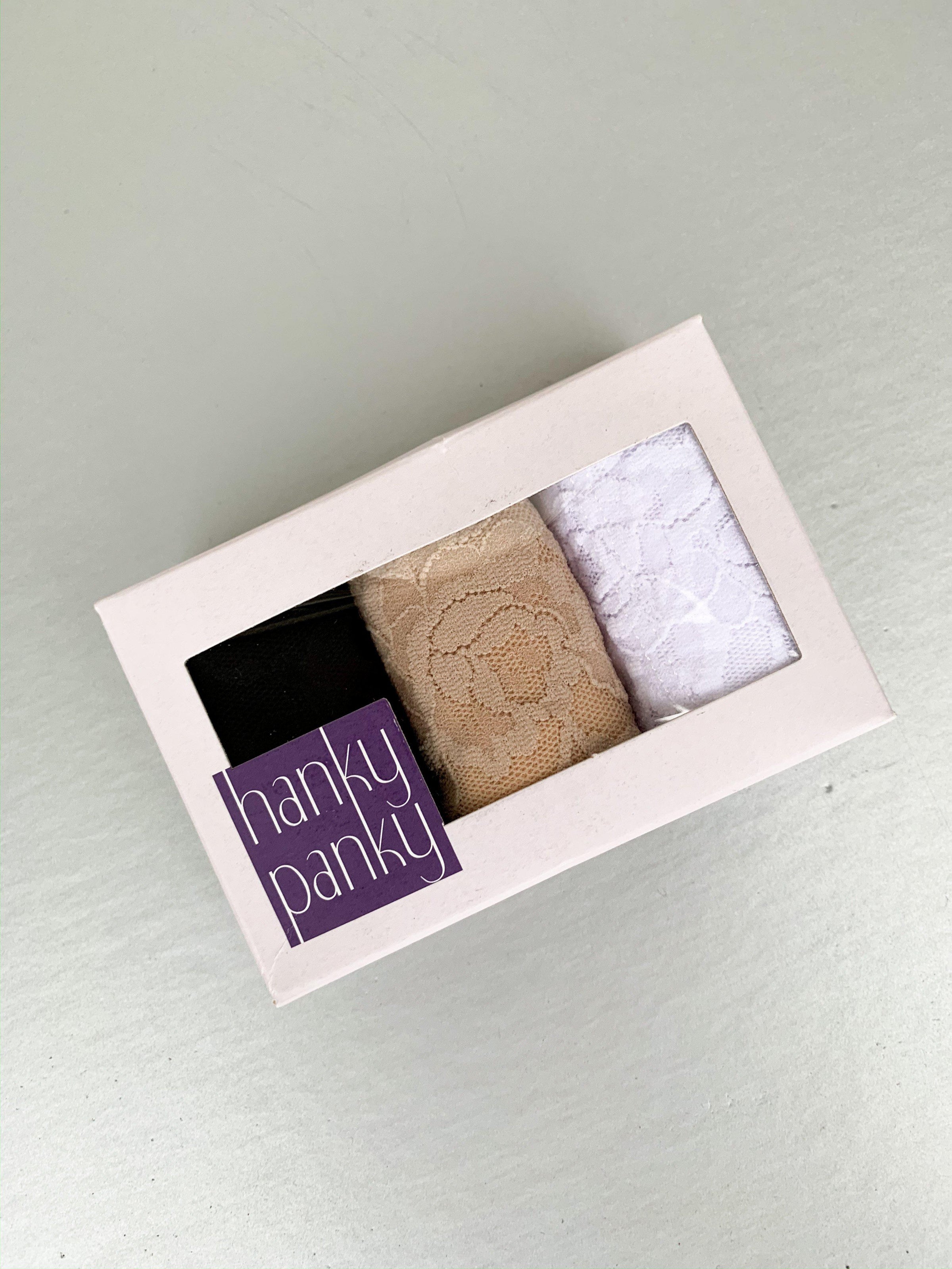 Hanky Panky 3 pack Lowrise-Black, Neutral, and White-Hand In Pocket