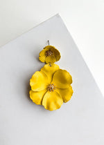 Ginger Mustard Floral Drop Earrings-Hand In Pocket