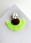 Sol Neon Yellow Fringe Drop Earrings-Hand In Pocket