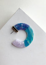 Agua Ocean Blue Acrylic Hoops-Hand In Pocket