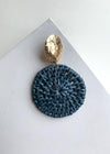 Kampala Navy Circle Basket Woven Drops-Hand In Pocket