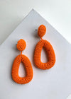 Tropicana Orange Beaded Drops-***FINAL SALE***-Hand In Pocket