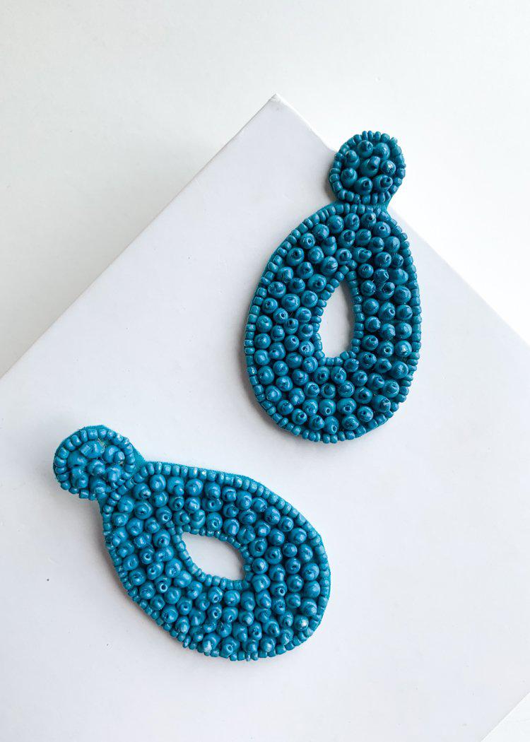 Anika Turquoise Beaded Drops-Hand In Pocket